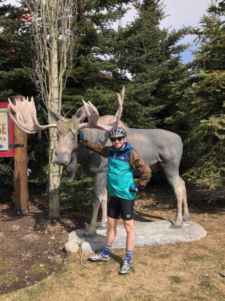 Me with a fake moose