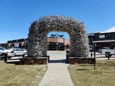 Antler arch in Jackson Hole Town Square.