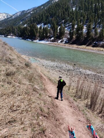 Heading down the trail to the free Astoria Hot Springs.