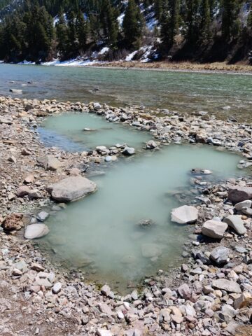 First set of hot springs at the free Astoria Hot Springs.