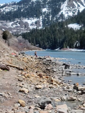 Beautiful mountain views at the free Astoria Hot Springs.