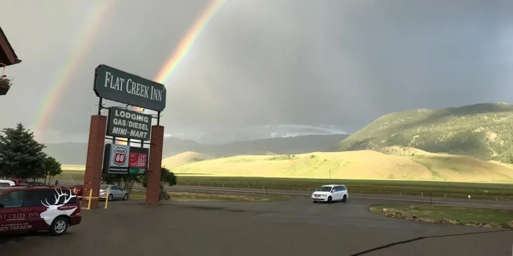 rainbow in Jackson Hole in the spring